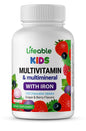 Botella de multivitaminas para niños Lifeable sabor uva y baya