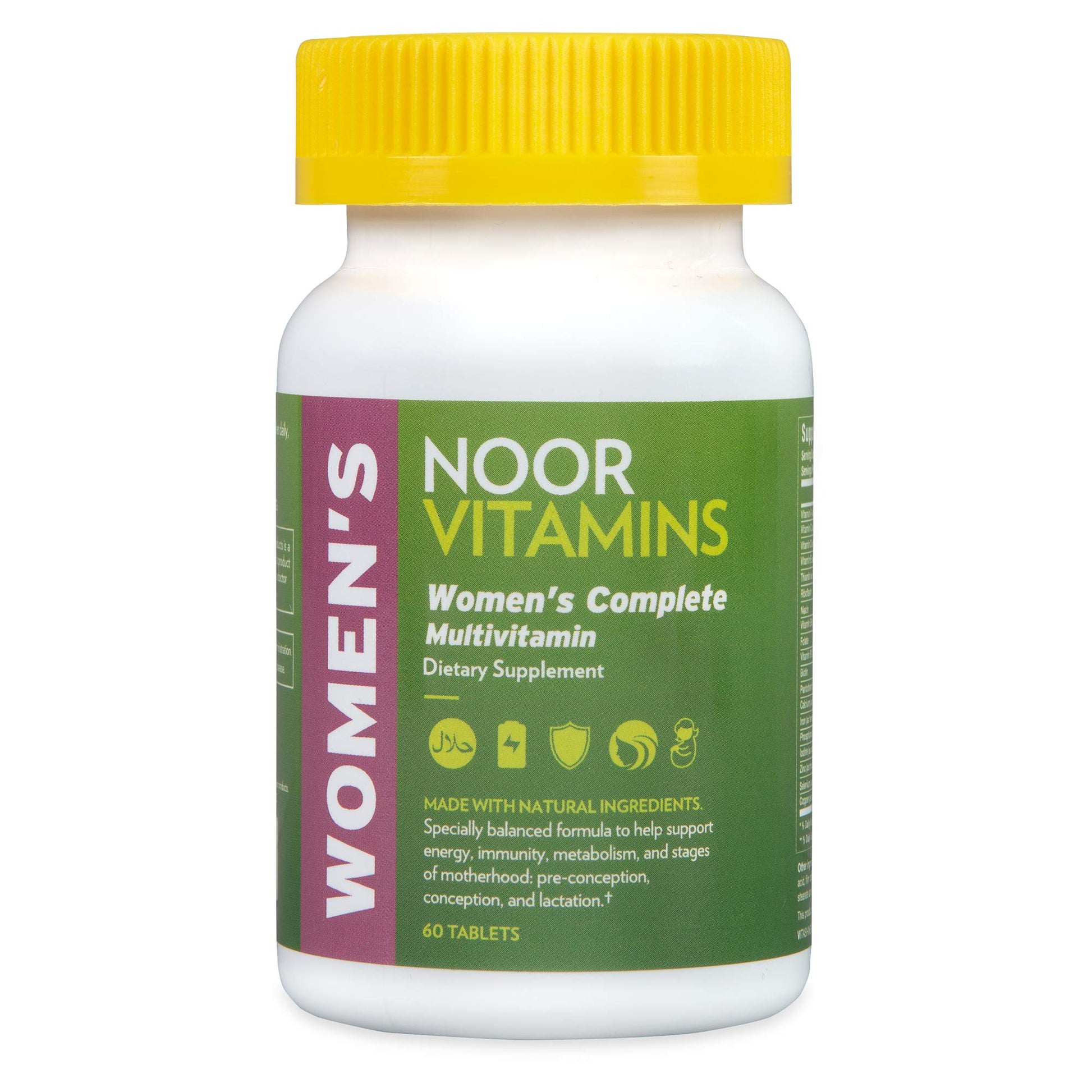 Botella de multivitaminas Noor Vitamins para mujeres Halal