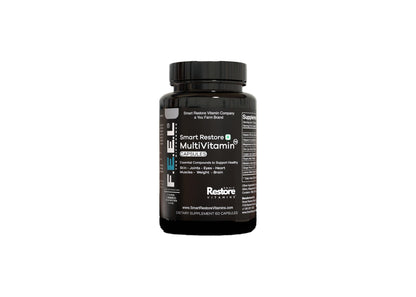 Botella de multivitaminas Smart Restore con fórmula premium
