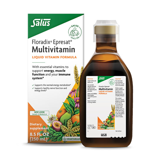 botella multivitamínica líquida Floradix Epresat 8.5 onzas