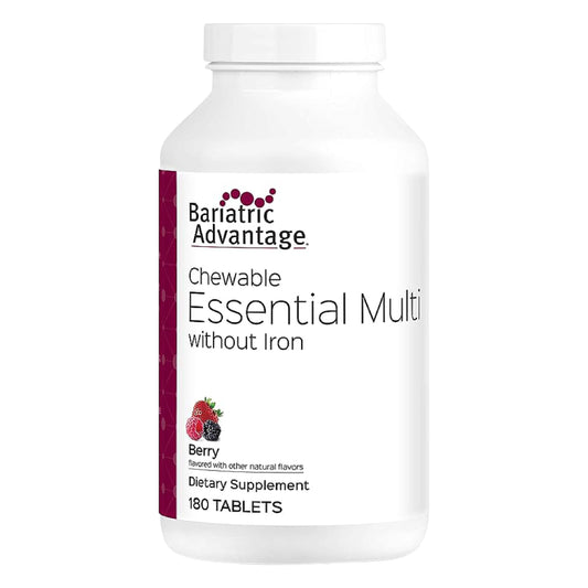 Botella de multivitamínico esencial Bariatric Advantage sin hierro