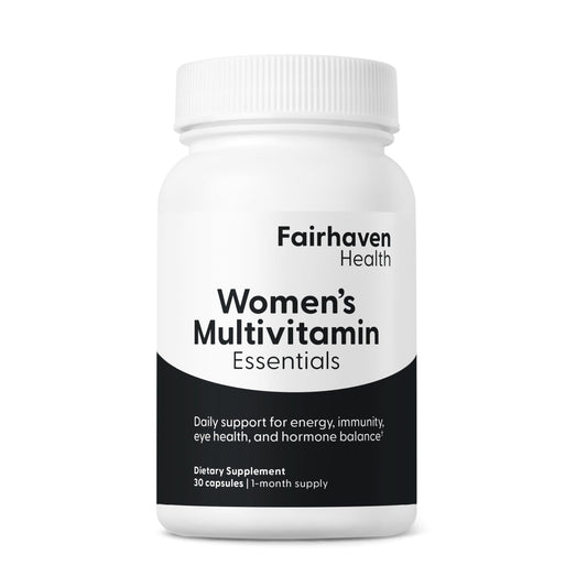 Botella de multivitamínico esencial para mujeres