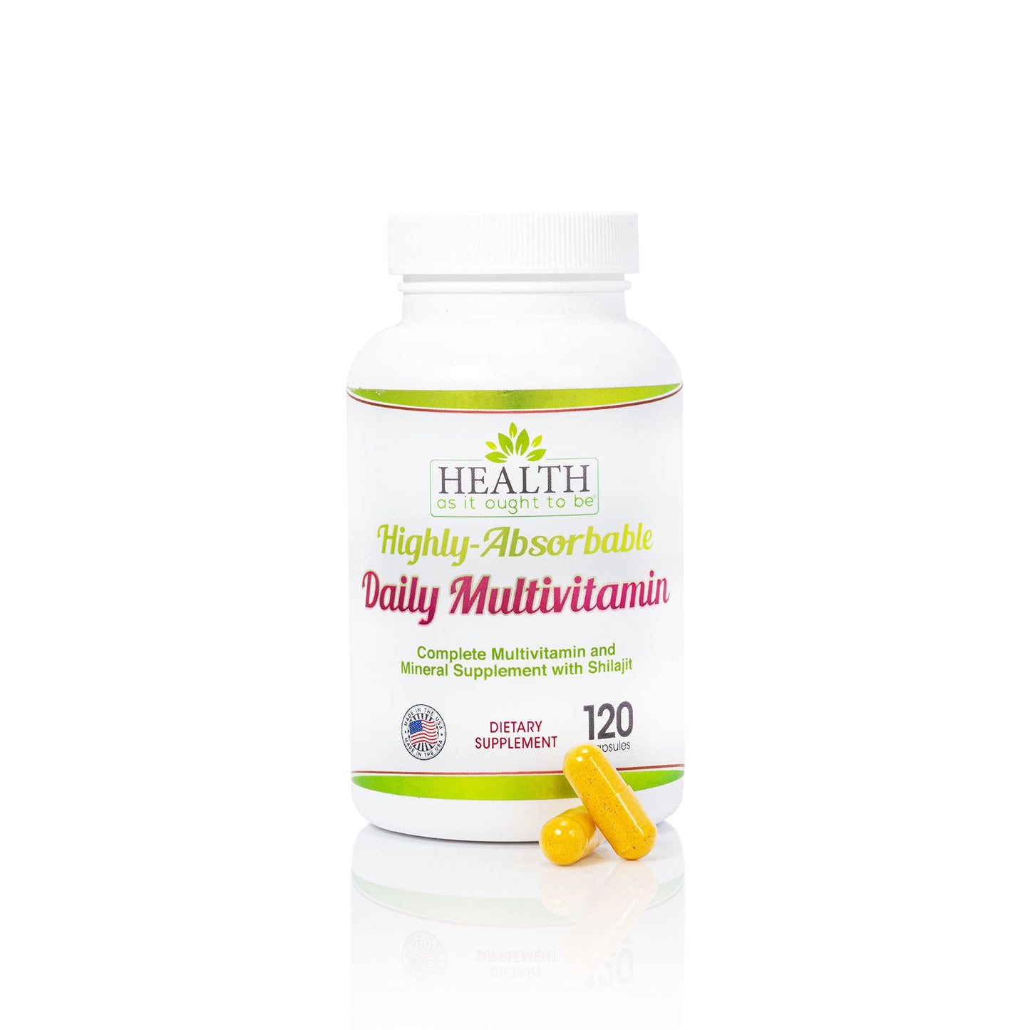 Botella multivitamínico health as it ought to be tapa