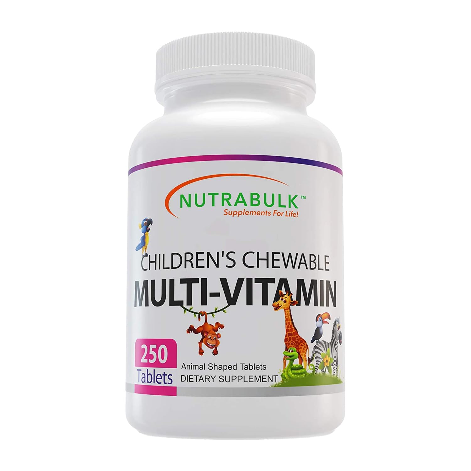 Botella de Multivitamínico Infantil NutraBulk 250 tabletas