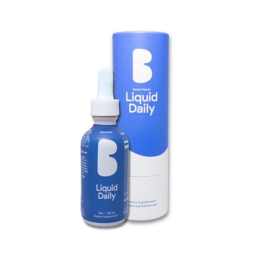 botella de multivitamínico líquido Better Family con cuentagotas