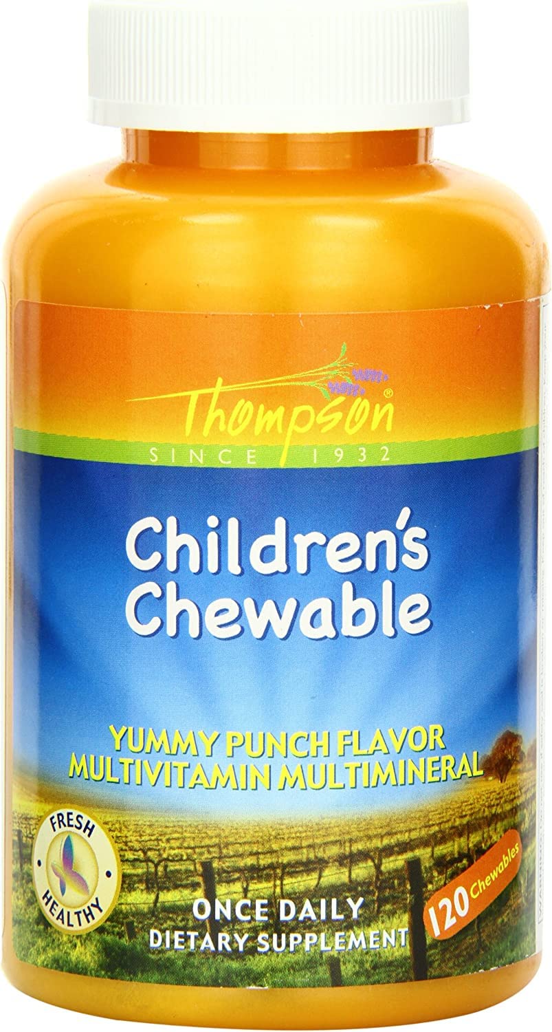 Botella de multivitamínico masticable infantil