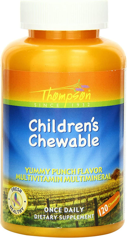 Botella de multivitamínico masticable infantil