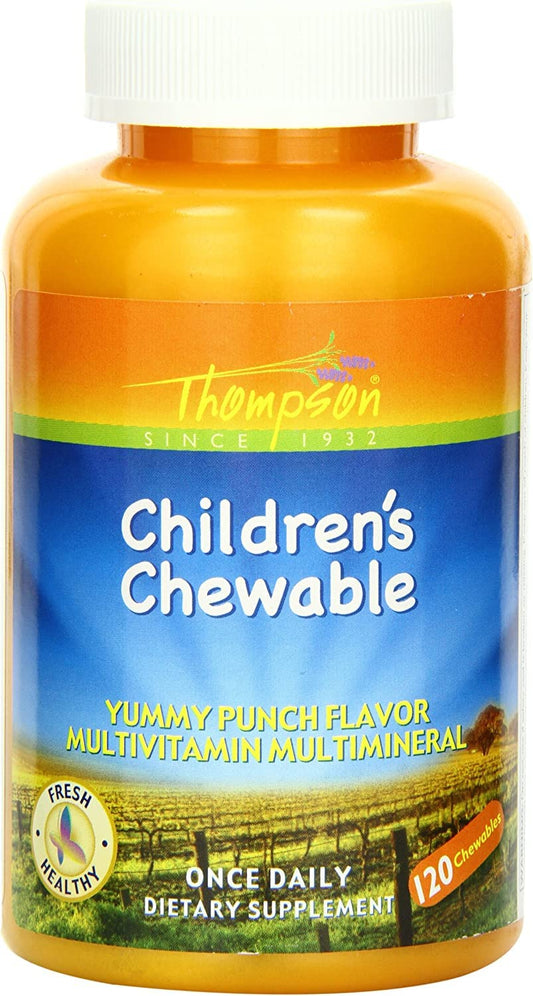 Botella de multivitamínico masticable infantil