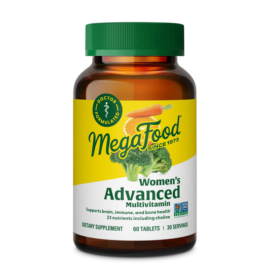 Botella de multivitamínico MegaFood para mujeres