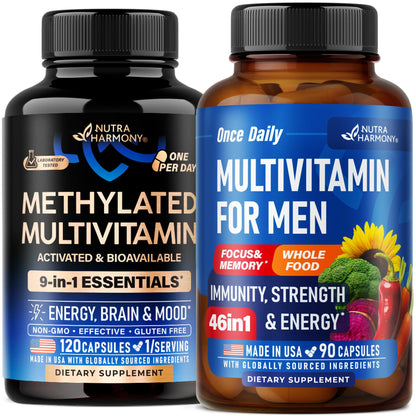 Botella multivitamínico metilado Nutraharmony para hombres