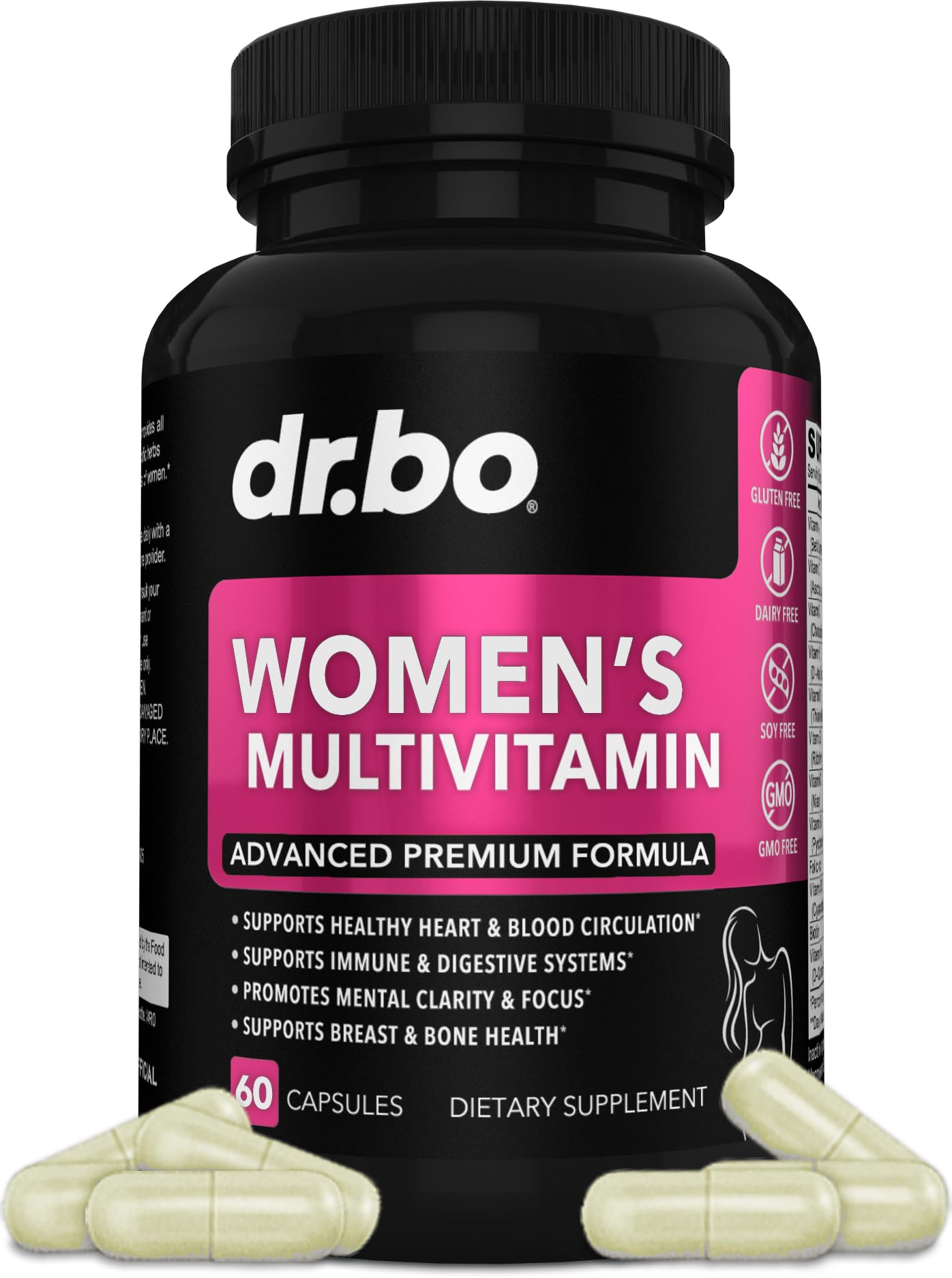 botella de multivitamínico para mujer dr. bo