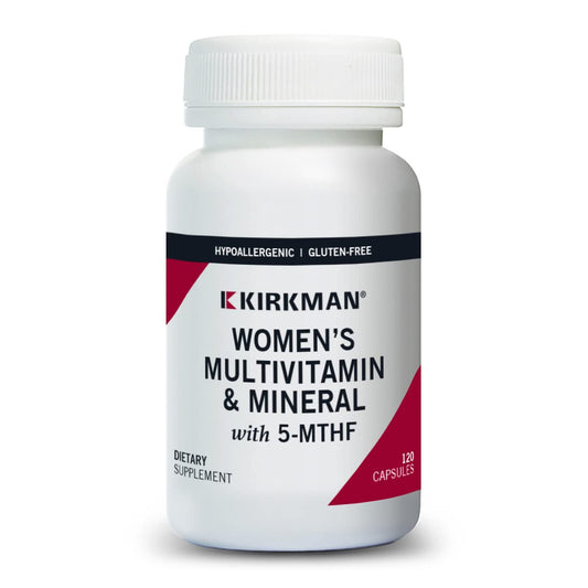 Botella de multivitamínico para mujeres con 5-MTHF.