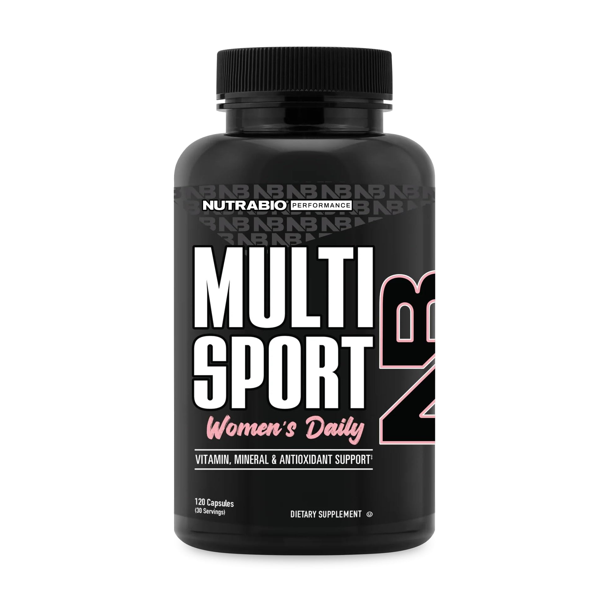 Botella multivitamínica NutraBio Multisport para mujeres