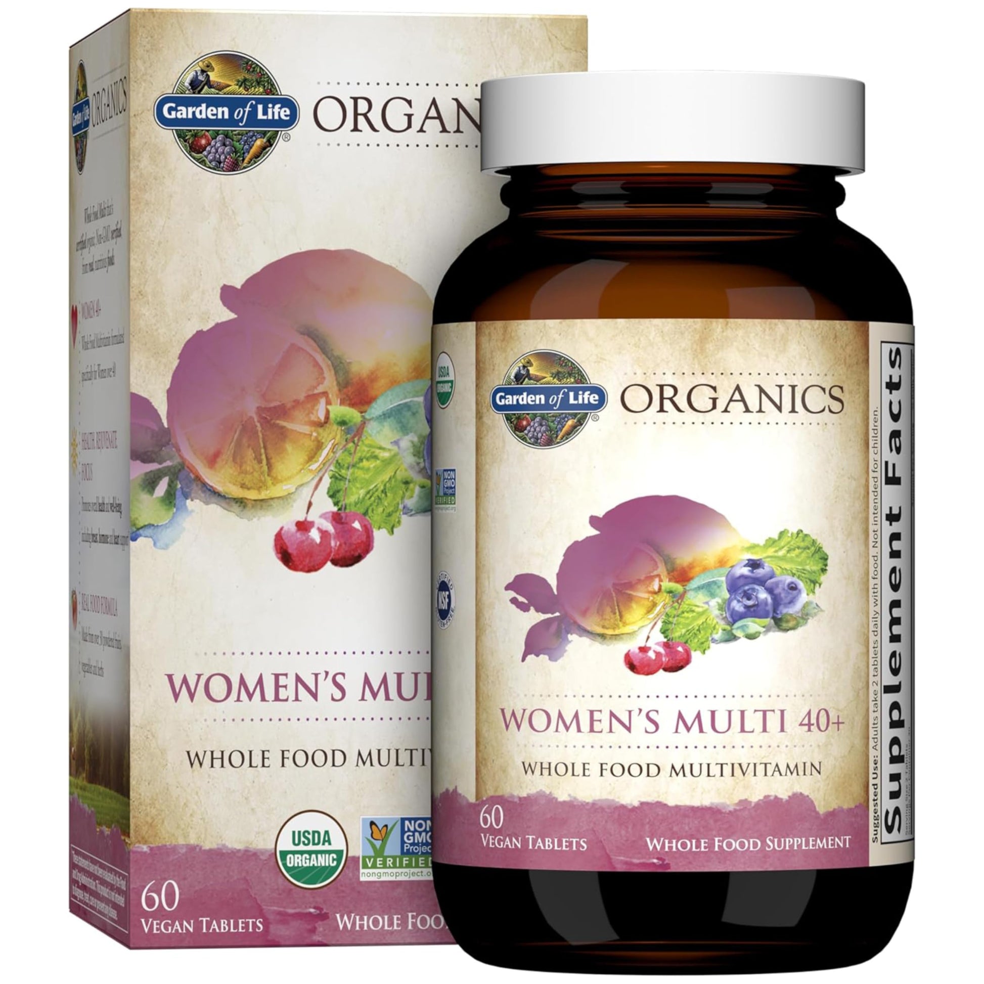 Botella multivitamínico orgánico mujeres 40+