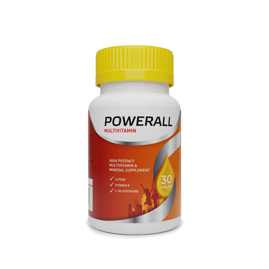 Botella de multivitamínico PowerAll 30 tabletas para adultos