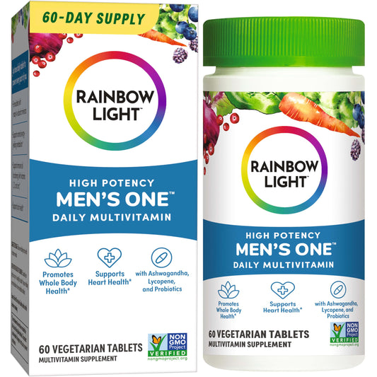 botella de multivitamínico rainbow light para hombres