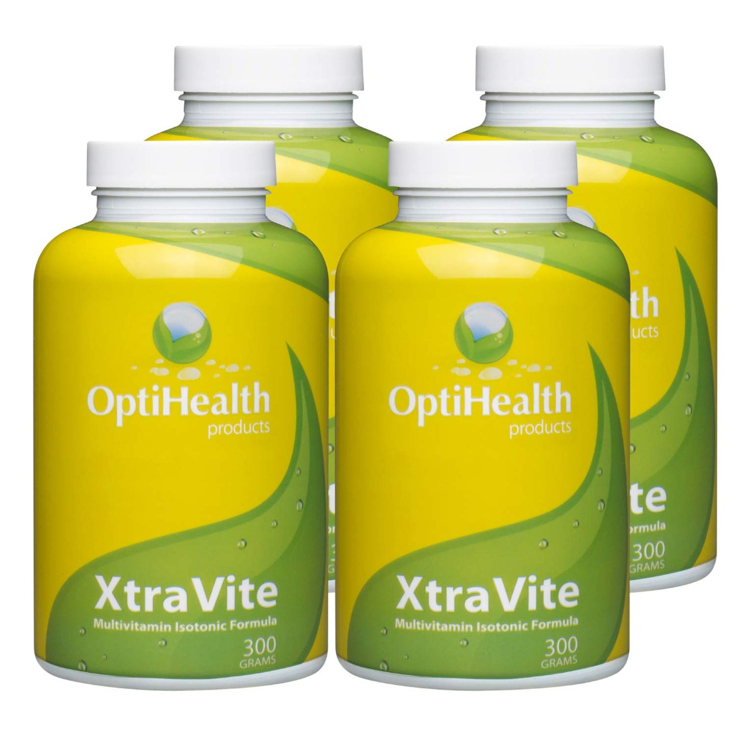 Botella de multivitamínico XtraVITE isotónico en color amarillo y verde