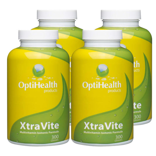 Botella de multivitamínico XtraVITE isotónico en color amarillo y verde