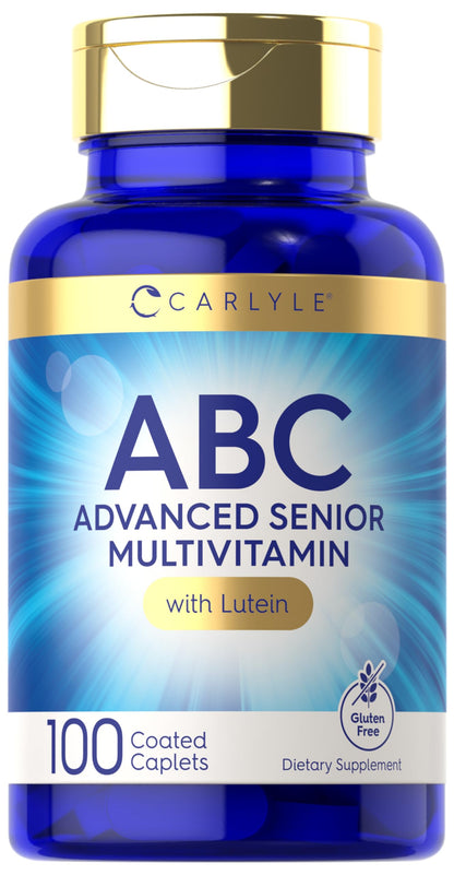 Botella de multivitamínicos Carlyle para mayores de 60 años.