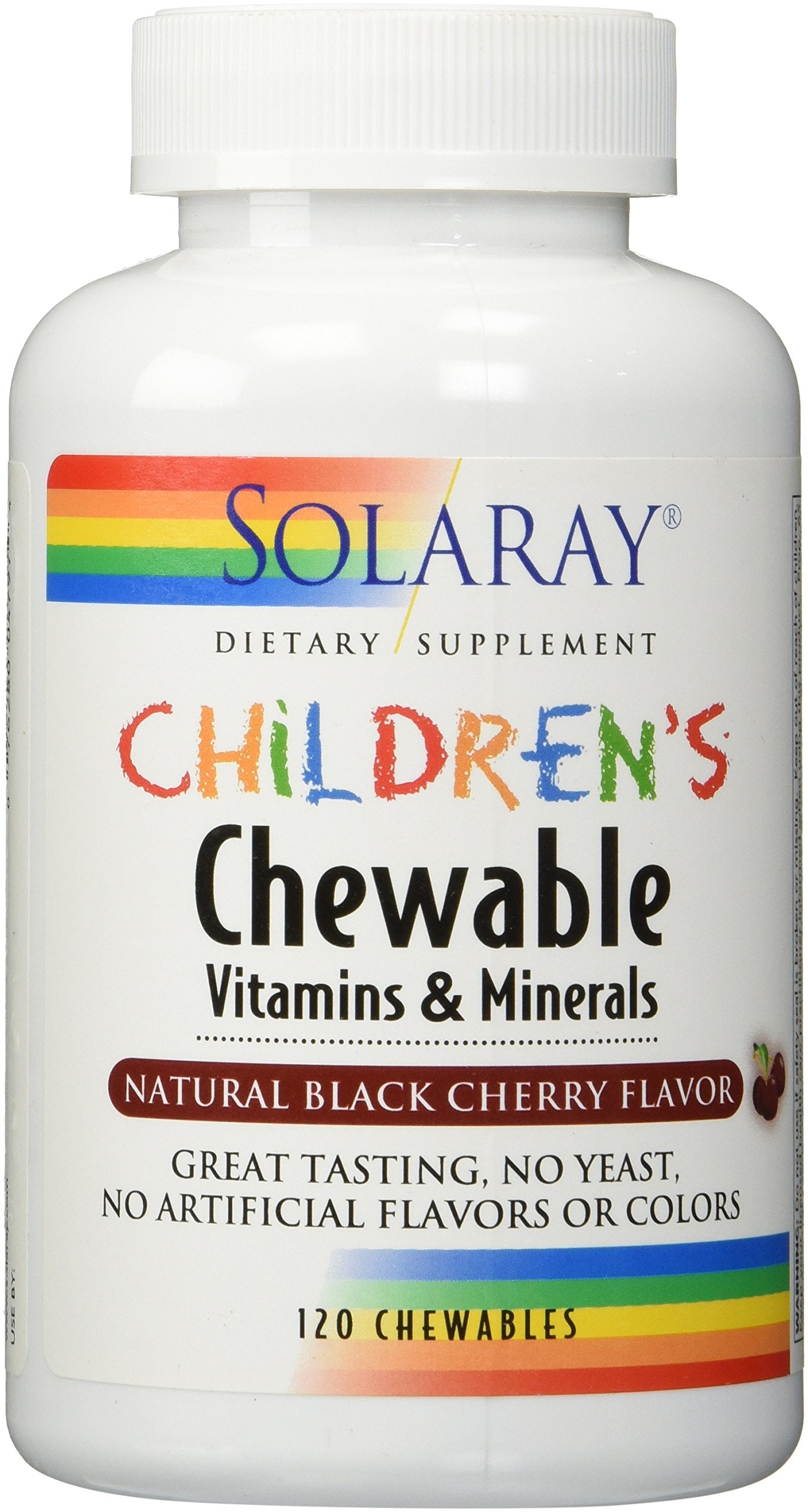 Botella de multivitamínicos masticables para niños sabor cereza 120 tabletas