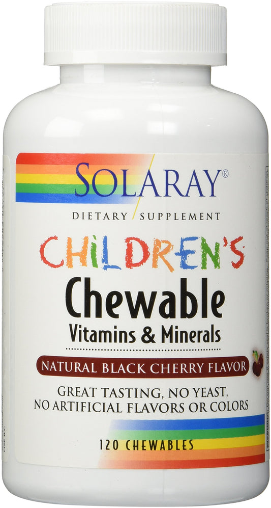Botella de multivitamínicos masticables para niños sabor cereza 120 tabletas