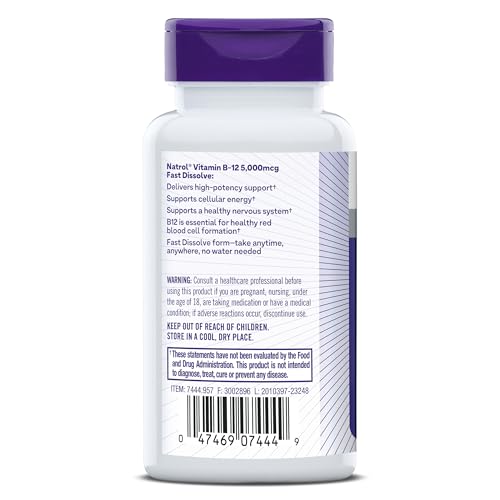 Botella Natrol vitamina B12 200 tabletas disolución rápida