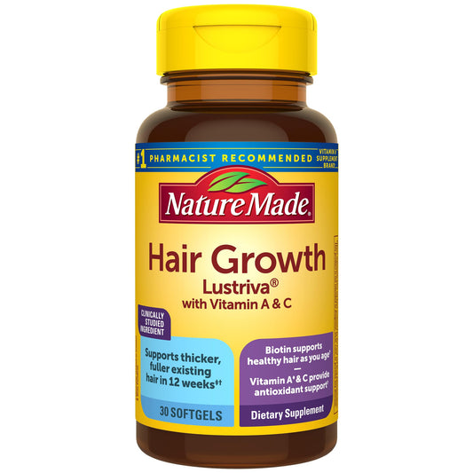Botella Nature Made Softgels para crecimiento de cabello