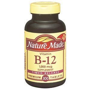 Botella Nature Made Vitamina B-12 100 mcg liberación prolongada 300 tabletas
