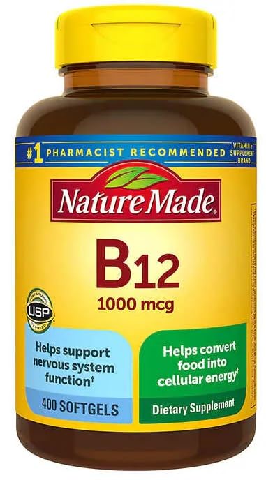 Botella Nature Made Vitamina B12 1000 mcg 400 softgels
