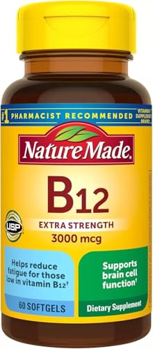 botella nature made vitamina b-12 3000 mcg softgels 180 cápsulas