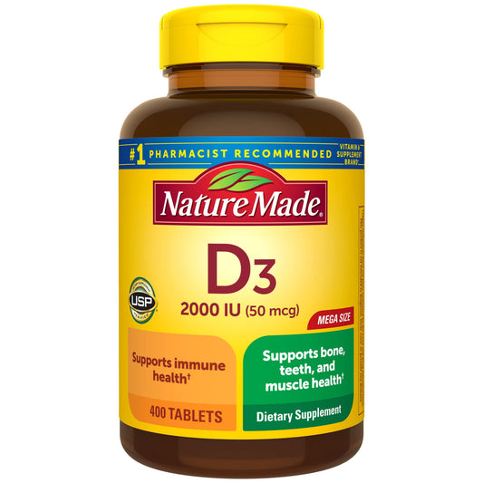 Botella Nature Made Vitamina D3 2000 UI 400 tabletas