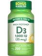 Botella Nature's Truth vitamina d3 1000 ui cápsulas blandas