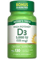Botella de Nature's Truth vitamina D3 5000 UI softgels