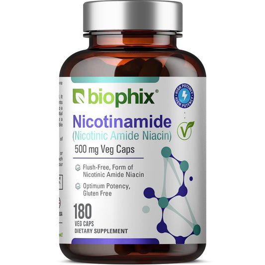 Botella nicotinamida 500 mg biophix B-3 para piel