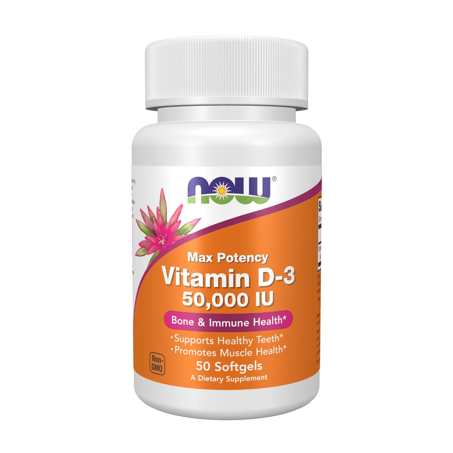 Botella NOW Foods Vitamina D-3 50,000 UI