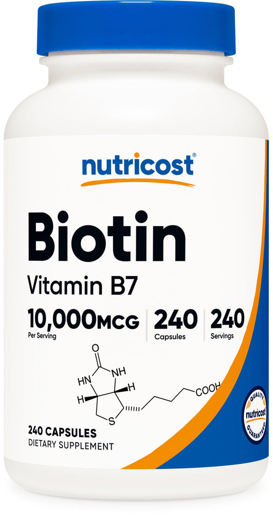 Botella Nutricost Biotina 240 cápsulas