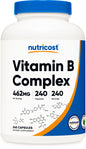 Botella Nutricost complejo vitamina B 462mg 240 cápsulas