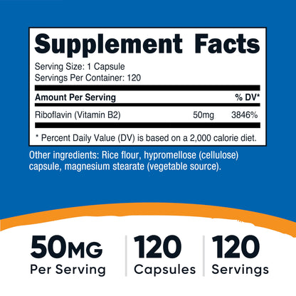 Botella Nutricost R-5-P vitamina B2 cápsulas veganas
