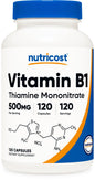 Botella Nutricost Vitamina B1 500 mg con 120 cápsulas
