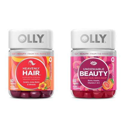 Botella de gomitas OLLY Heavenly Hair suplemento uso diario