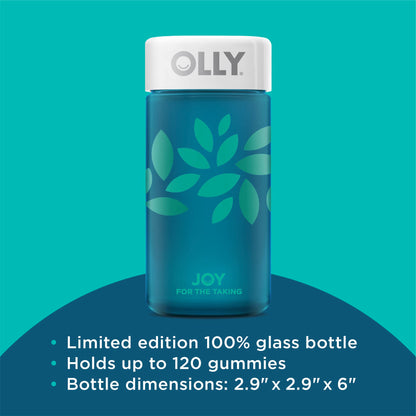 Botella OLLY Joy Jar 100% vidrio, capacidad 120 gomitas