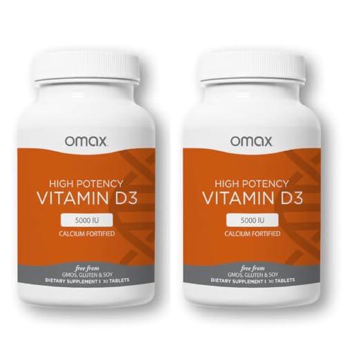 Botella Omax3 vitamina D3 5000 IU y calcio