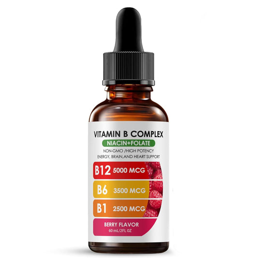 Botella de gotas líquidas pucges Complejo Vitaminas B 2 fl oz