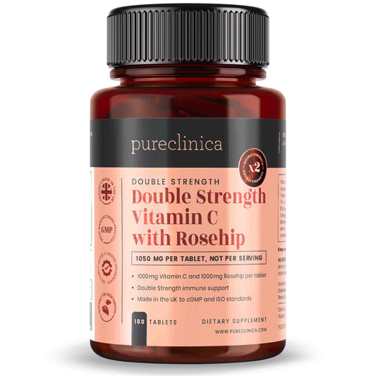 Botella pureclinica Vitamina C y Rosa Mosqueta 2000mg 180 tabletas