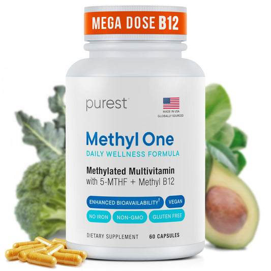 Botella de Purest multivitamínico metilado para hombres y mujeres
