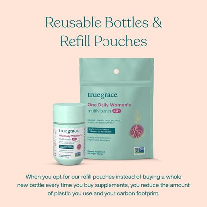 Botella reutilizable de suplemento multivitamínico True Grace