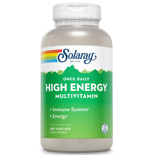botella solaray multivitamínico alta energía 180 cápsulas