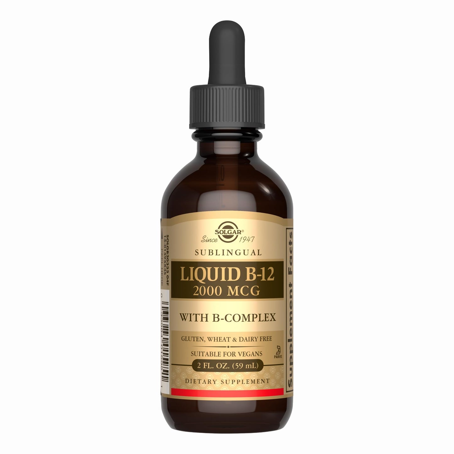 Botella Solgar B-12 líquido sublingual 2000 mcg 59 dosis