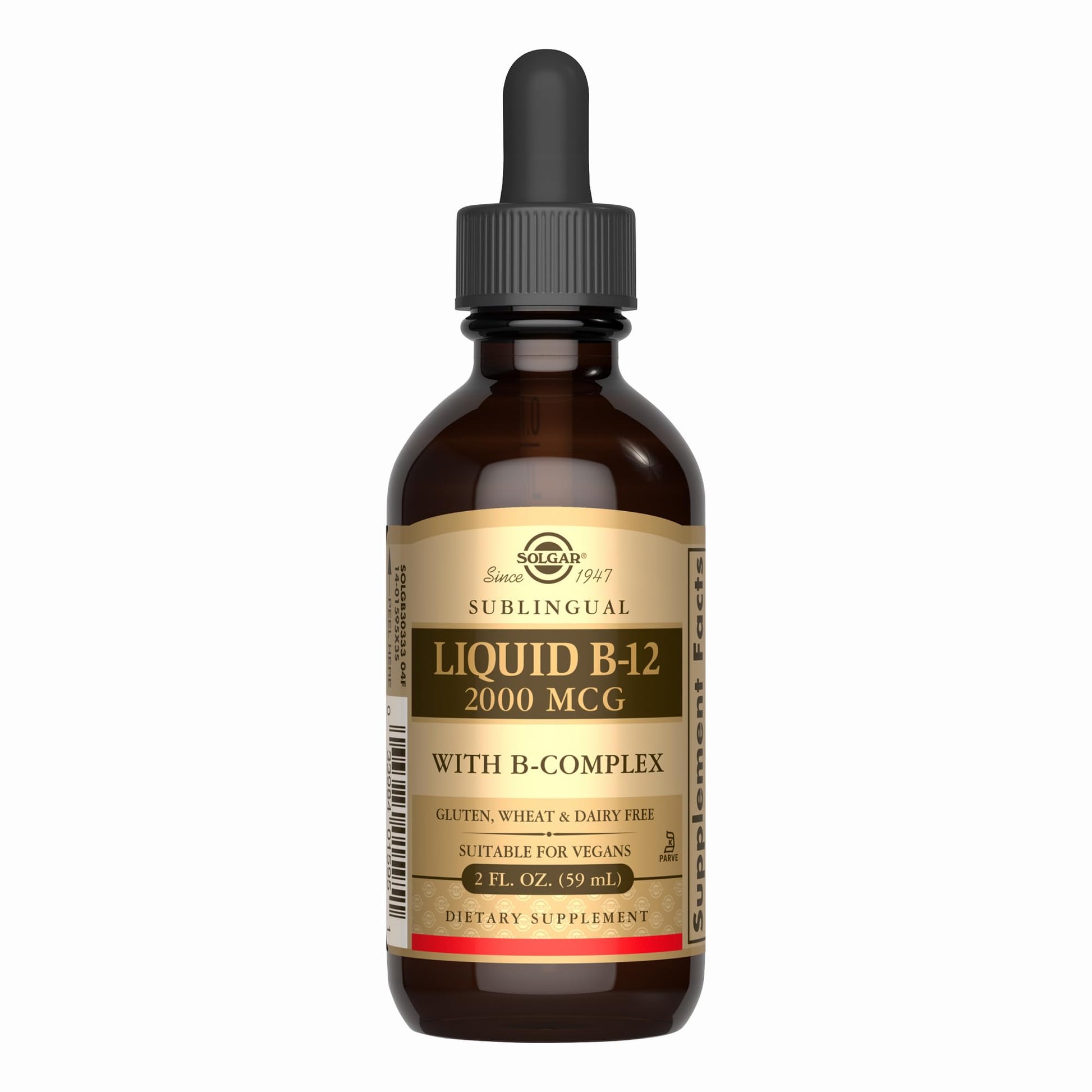 Botella Solgar B-12 líquido sublingual 2000 mcg 59 dosis