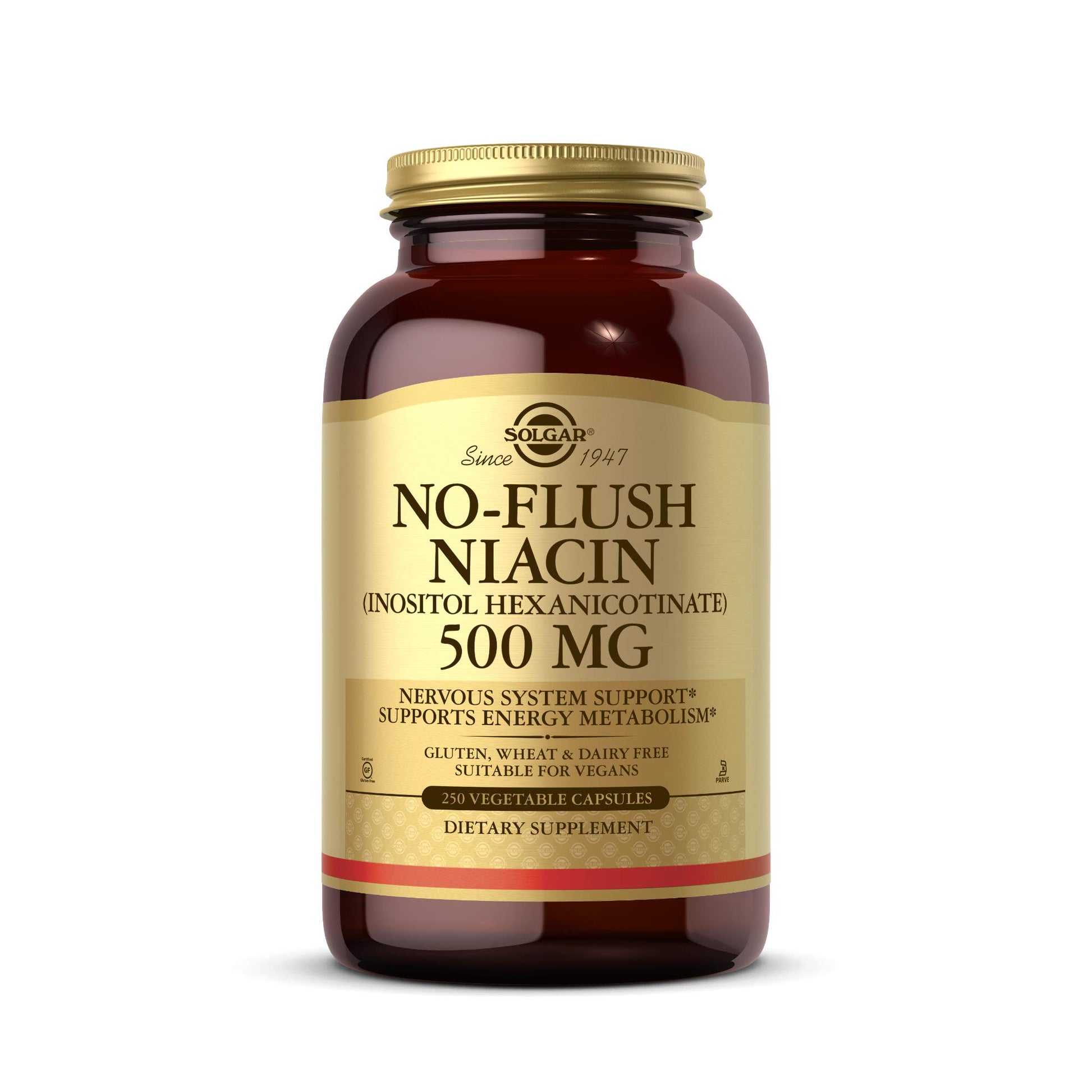 Botella Solgar Niacina 500mg 250 cápsulas vegetales
